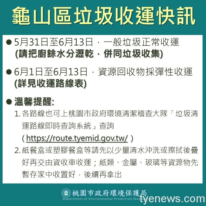 龜山區資源回收彈性收運 一般垃圾正常清運 1 18 4