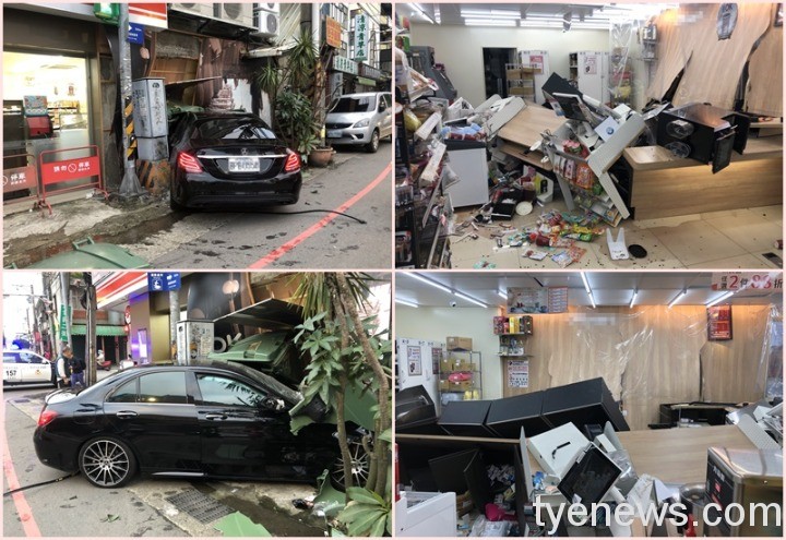【有片】中壢自小客酒後上路失控撞超商 店員衰遭橫禍腳骨折 1 24 2