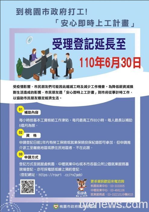 就服處辦理「安心即時上工計畫」釋出89個職缺 20210205152452191