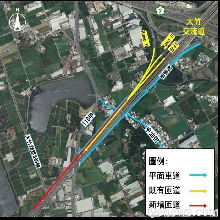 「大竹交流道青埔高架橋」經費4.4億 預計114年完工。圖:市府提供 「大竹交流道青埔高架橋」經費4.4億 預計114年完工。圖:市府提供