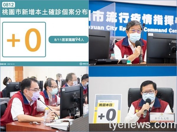 桃園市長鄭文燦12日下午召開疫情說明記者會。圖:市府提供 桃園市長鄭文燦12日下午召開疫情說明記者會。圖:市府提供