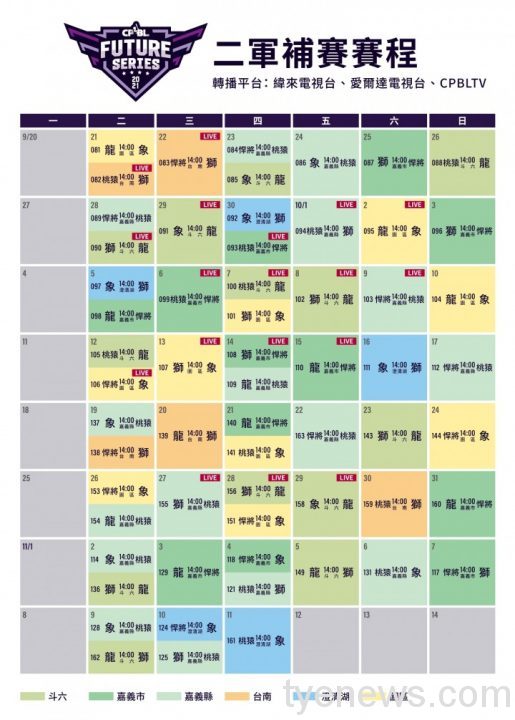 中職調整二軍賽程縮減30場 進行到11月份 20210906 中華職棒二軍補賽賽程 scaled 1