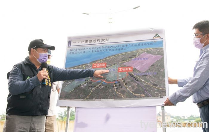 大園航城路第一期預計9月通車 設飛機造型路燈 20220610140153901