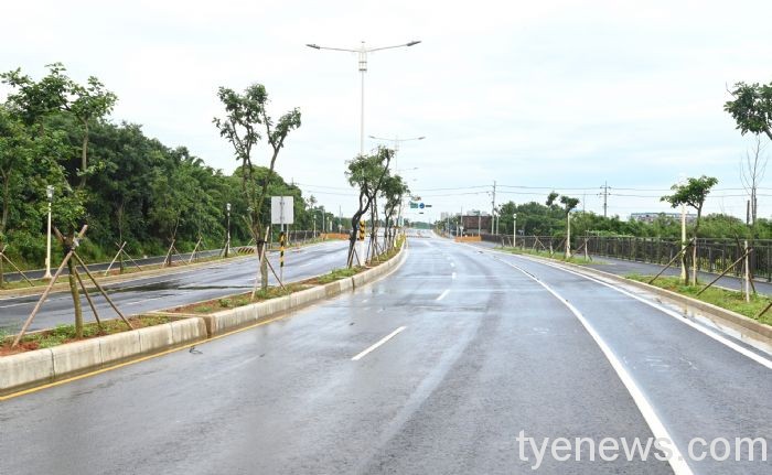 大園航城路第一期預計9月通車 設飛機造型路燈