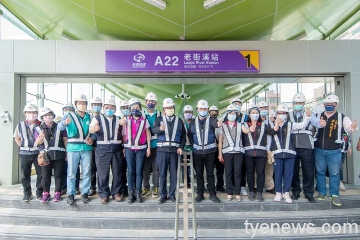 目前A22老街溪站土建及水環施工完成度約98.2%,預計今年10月完工...。圖:市府提供 2022411179 5 2