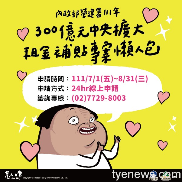 租金補貼7/1起開放申請 符合這些資格再加碼