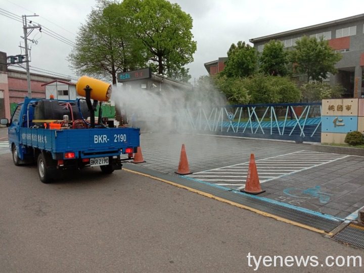 桃市環保局嚴防破口 擴大確診校園周邊34里清消 3 11
