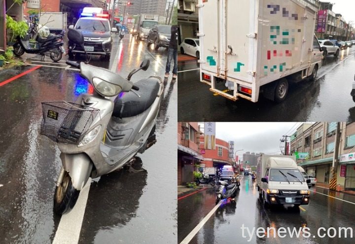 【有片】楊梅7旬騎士與貨車擦撞倒地 險遭車輪輾頭 5252