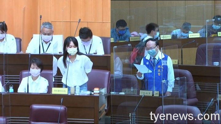 桃園市議員林政賢質詢青年局長陳冠穎。圖:林政賢服務處提供 桃園市議員林政賢質詢青年局長陳冠穎。圖:林政賢服務處提供