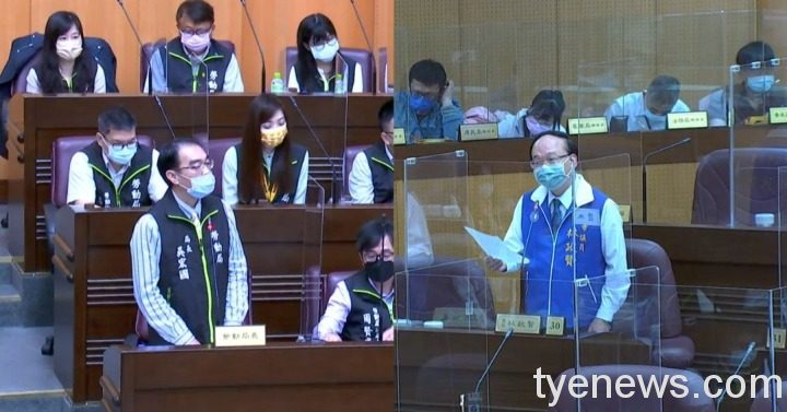 桃園市議員林政賢質詢勞動局長吳宏國。圖:林政賢服務處提供 桃園市議員林政賢質詢勞動局長吳宏國。圖:林政賢服務處提供