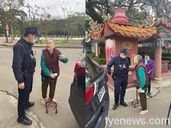 老婦迷途窩土地公廟長椅發抖 平鎮所巡邏發現護送回家 S 45088853