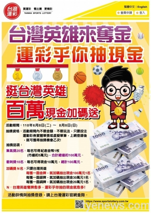 台灣運彩開盤挺東奧 加碼「奧運奪牌獎」抽出百萬元! U scaled 1