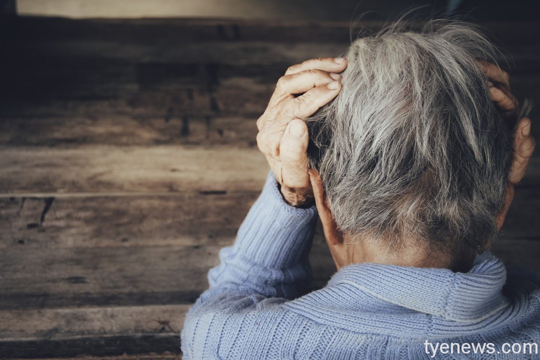 adult woman has headache she sitting head hands dark black room concept dramatic loneliness sadness depression sad emotions cry disappointed healthcare pain
