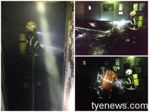 【有片】桃園觀光夜市旁民宅驚傳大火 警消灌救幸無人傷亡