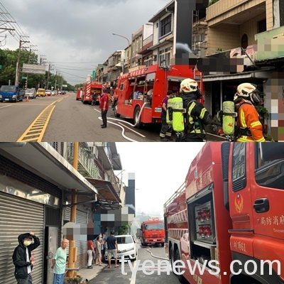 警消獲報後派出34名消防人員、12輛消防車前往灌救。圖:警方提供 警消獲報後派出34名消防人員、12輛消防車前往灌救。圖:警方提供