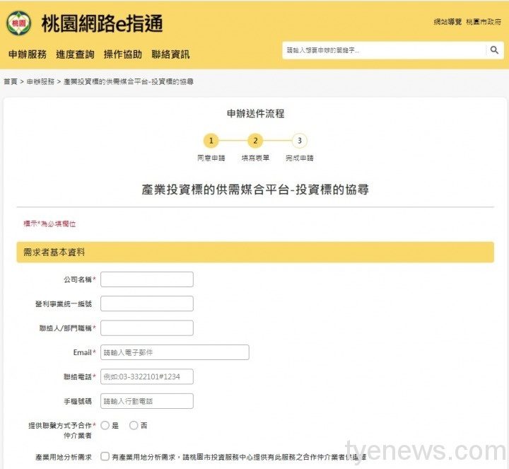 產業投資不受疫情影響 標的供需媒合平台6/22上線 協尋申請單