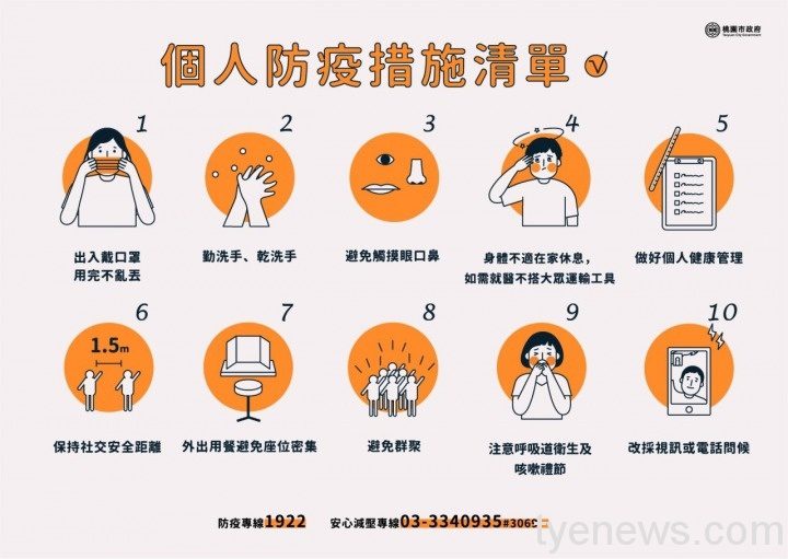 衛生局春節服務不打烊 守護市民健康平安過新年 圖1個人防疫措施清單