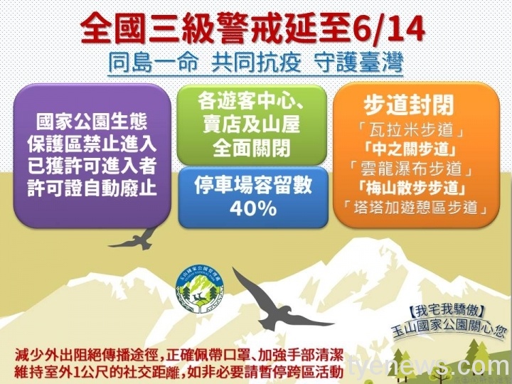 玉管處呼籲遊客減少外出 宅在家守護台灣 圖說1 玉管處三級警戒措施彙整圖 scaled 1