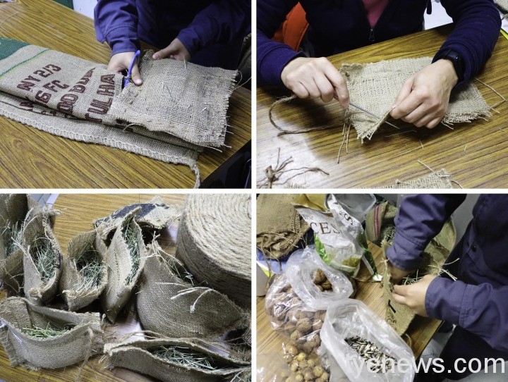 【有片】保育員趕製黑猩猩專屬福袋 塞滿滿愛心及零食 早在過年前保育員和志工們就開始製作「新春小福袋」