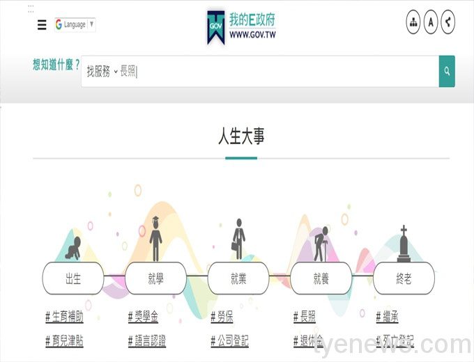 「我的E政府」集中各機關申辦服務 快速掌握人生大事 未命名 1 5 2