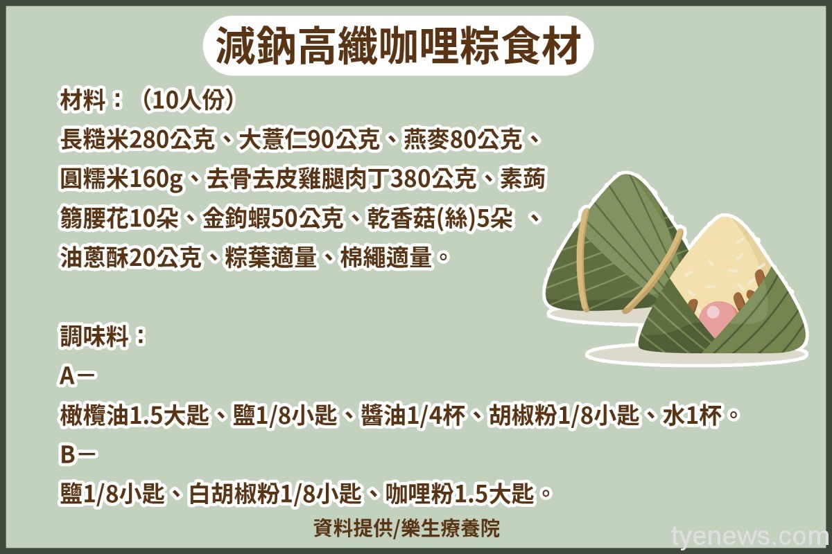 端午節將至!樂生咖哩粽食譜不藏私 腎臟病患也能健康吃 樂生咖哩粽