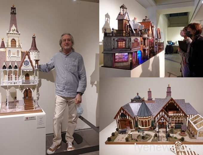 英國著名的都鐸式袖珍屋藝術家Gerry Welch在中原大學展出13件創作，圖為作品「月光下的花園」 1