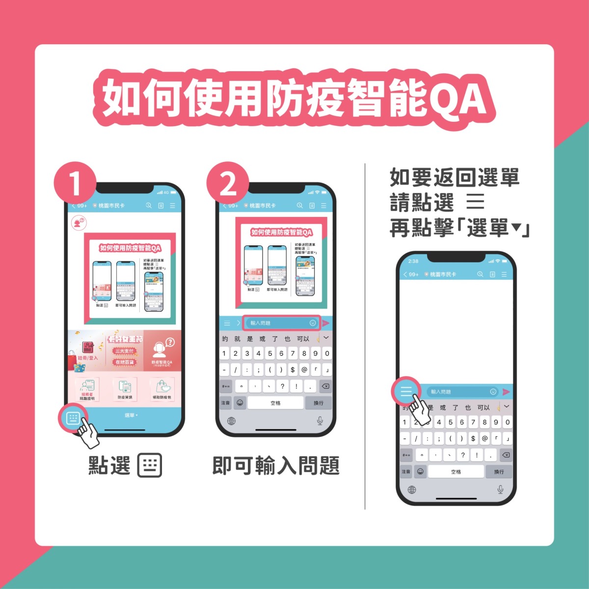 不怕電話打不通!桃市民卡LINE帳號「防疫智能QA」上線