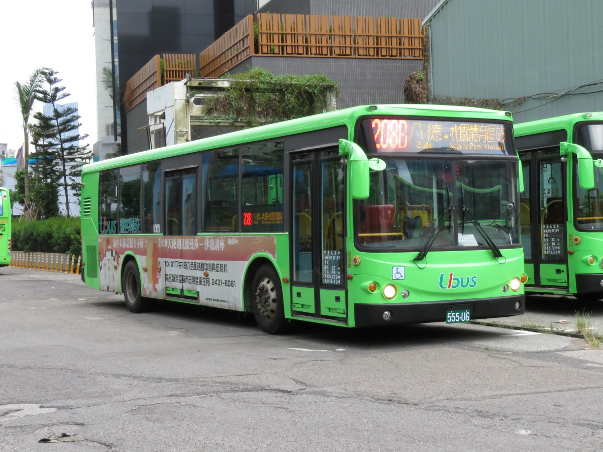 市區客運新增延駛桃園棒球場路線【208B】【302B】8/22起試辦 【208B】車輛555 U6