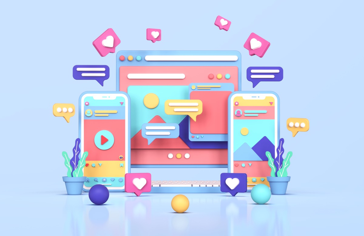 青少年玩社群軟體迷失自我 桃園張老師教你找回人生主導權 social media instagram digital marketing concept 3d rendering