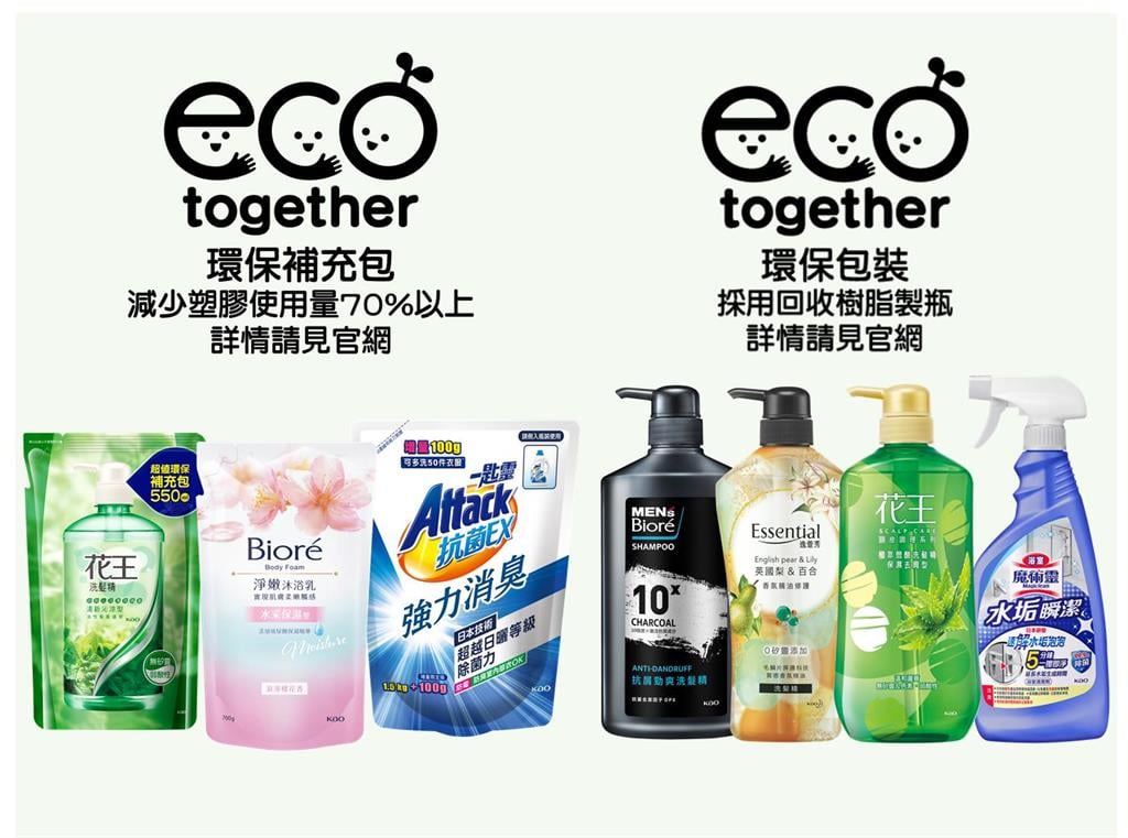 圖二產品上的環保標章，喚起消費者購物時的永續精神