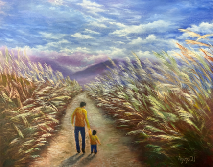 林口長庚身障畫展A8藝文中心登場 口畫家生命奮鬥故事惹鼻酸 父子