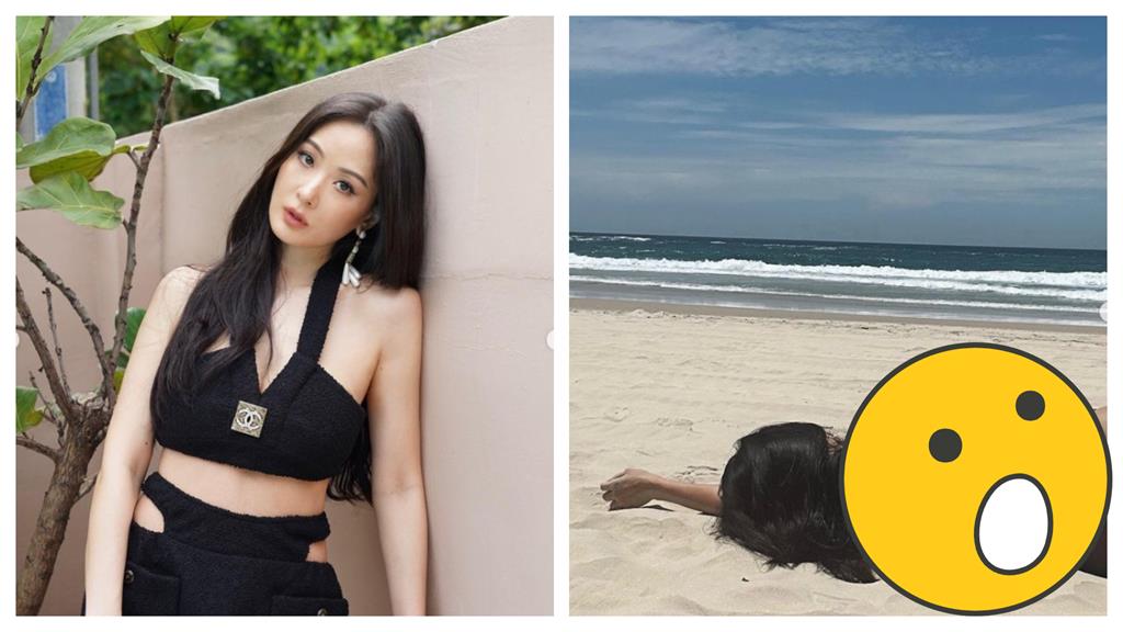 孫芸芸辣躺沙攤「烤成焦黑」!超狂畫面萬人呆女兒虧像「布朗尼」