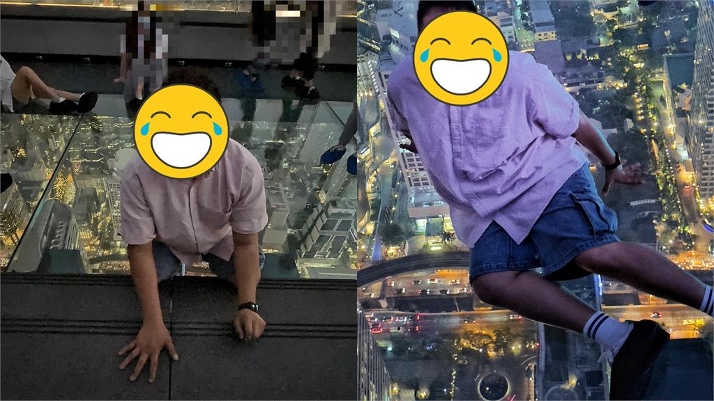 關韶文登泰國透明步道 腿軟全程趴著走崩壞模樣嚇死寶寶