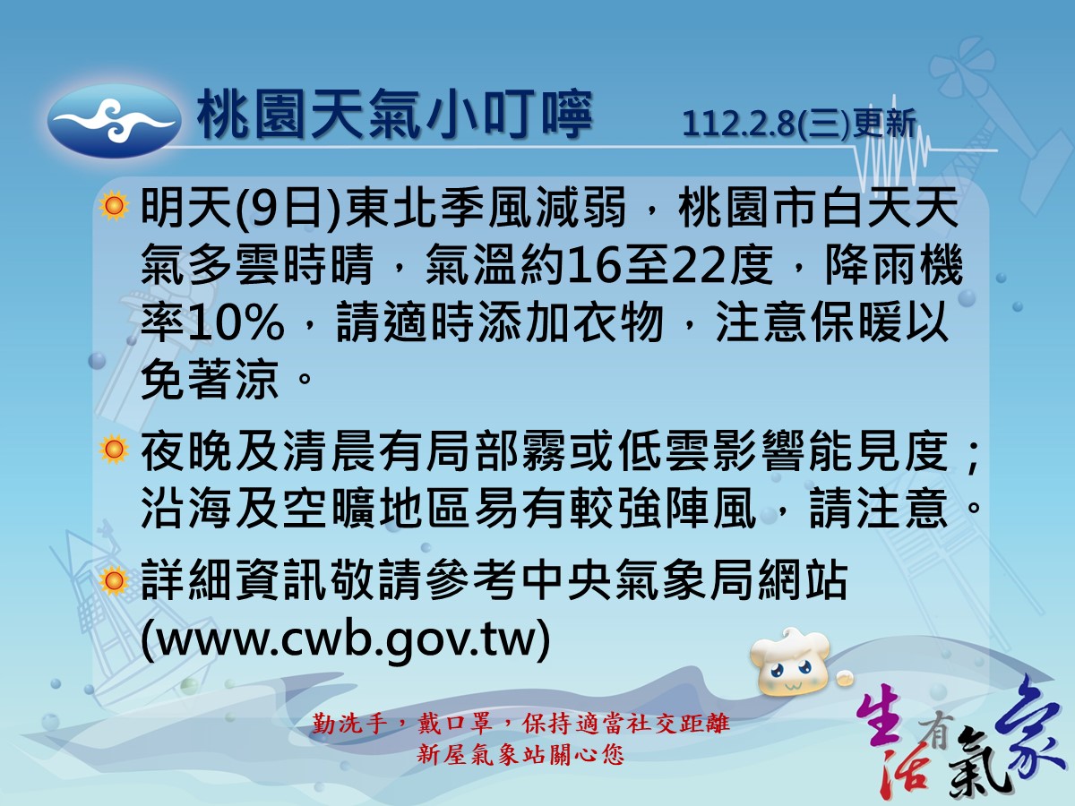 桃園濃霧特報 下周情人節冷氣團來襲 ecard 46705 68 20230208165119
