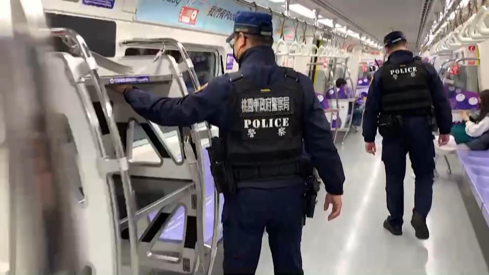 桃園機捷接恐嚇信!揚言在月台丟汽油彈、持刀隨機殺人 捷運警察0203