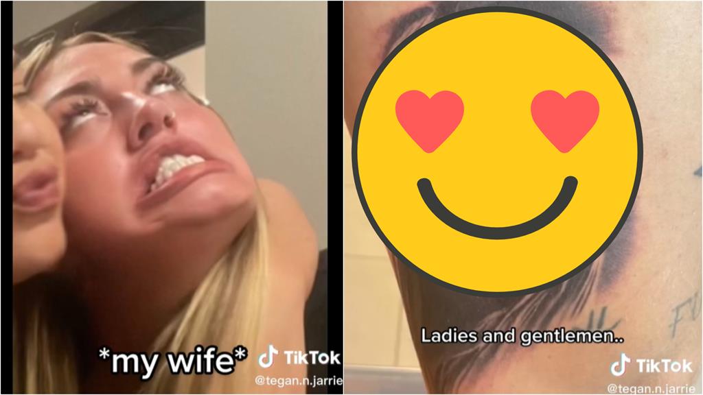 他將「老婆醜臉」刺身上示愛 網讚:是真愛!