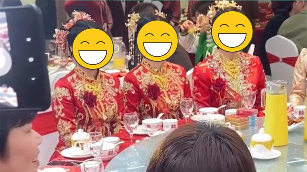 3胞胎姐妹同天出嫁!新娘真面目曝中網分不清