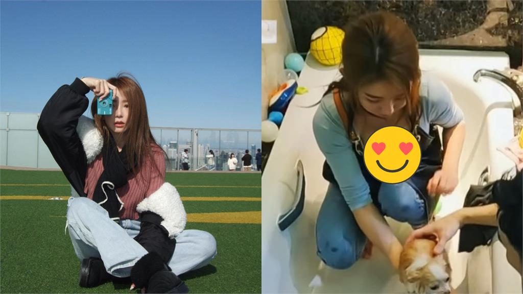 郭書瑤蹲家門口「洗澡」!上帝視角身材全看光