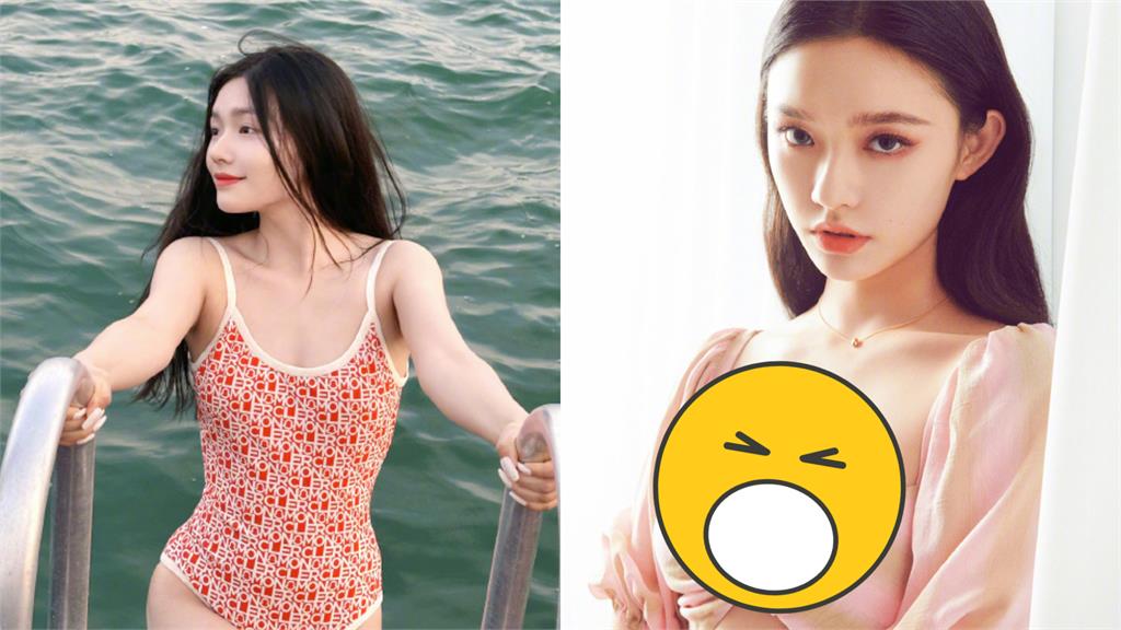 女星一改清純突曬深V洋裝 反遭網疑「進廠加工」