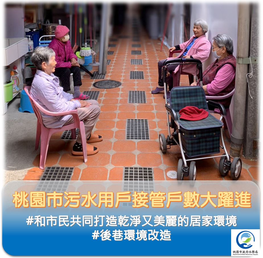 桃園污水下水道接管戶數大躍進 市府水務局獲營建署頒獎肯定 圖1 用戶接管大躍進