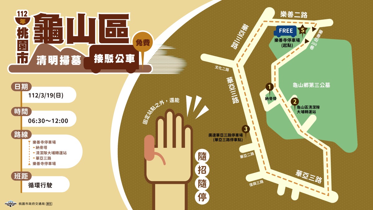 桃園交通局清明掃墓專車 5條路線資訊報你知 桃園市交通局 清明專車 龜山