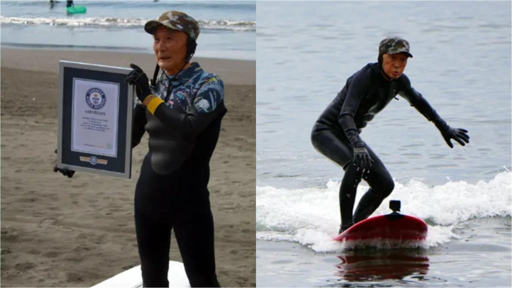 超猛阿公沒在怕!89歲學衝浪創金氏紀錄震撼片曝