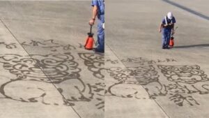 沖繩班機延誤！地勤人員「畫2隻石獅」致歉獲掌聲