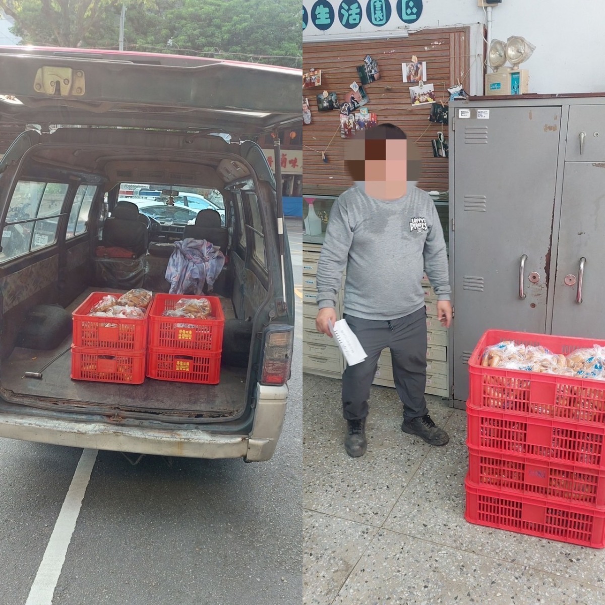 豆干「跳車」掉落半路 八德警看監視器找失主