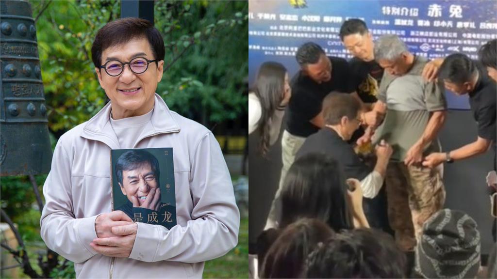 68歲成龍「單膝下跪」幫網紅簽名!影片吸萬人狂讚