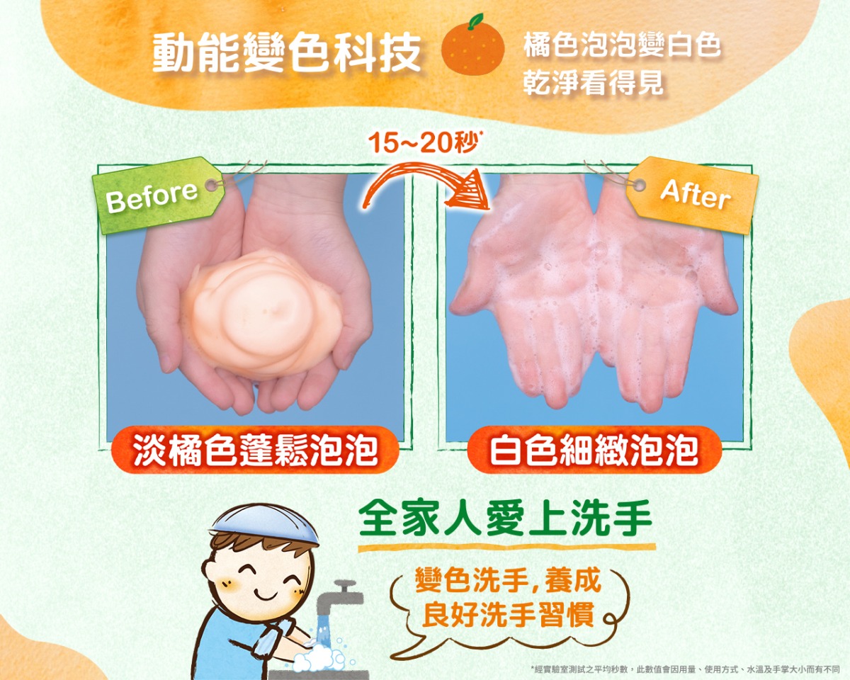 橘子工坊變色泡泡洗手慕斯新聞稿配圖2 2