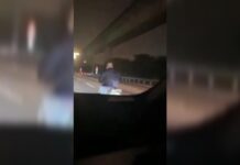 【有片】阿伯出事了!8旬老翁騎電動自行車誤闖國1 場面嚇人