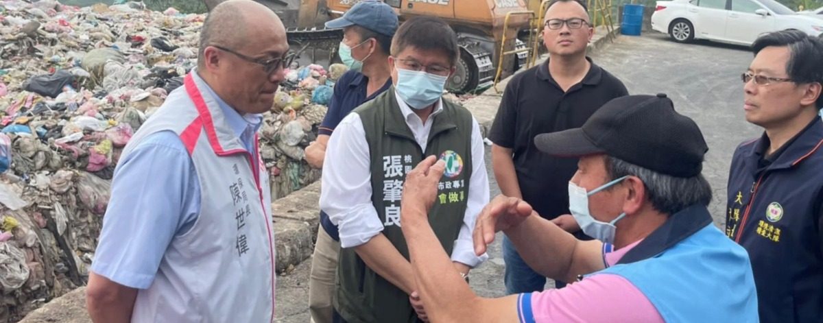 龍潭店子湖掩埋場大量垃圾囤積 居民憂護欄坍塌