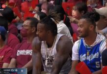 才見林書豪!霍華德穿獵鷹球衣現身T1季後賽