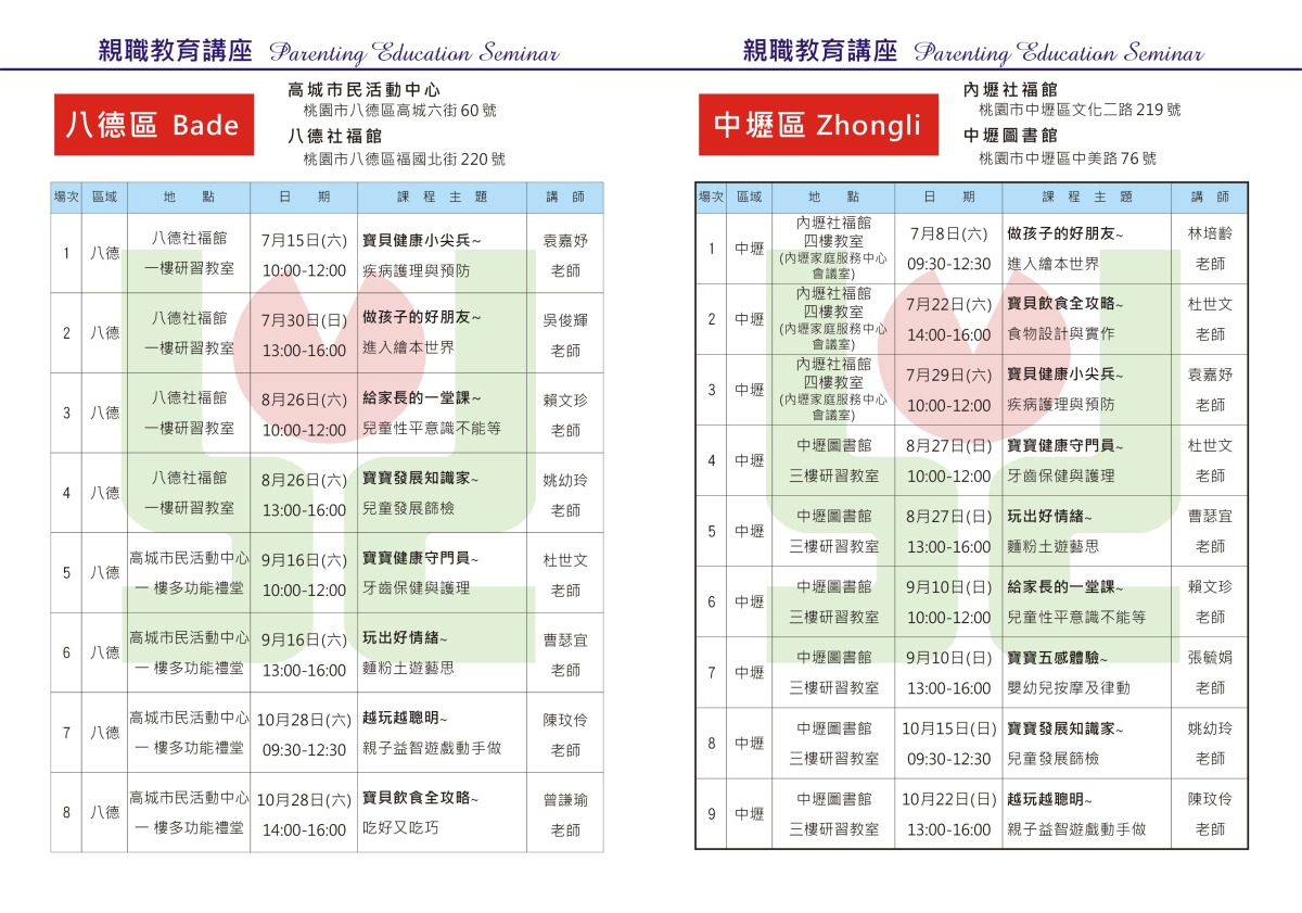 桃園張老師攜手市府社會局 育兒津貼親職教育課程報名開跑 112育兒簡章P2